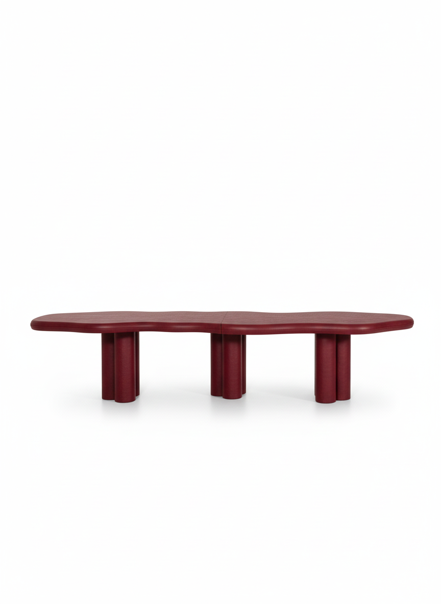 Cloud Modular Dining Table Burgundy