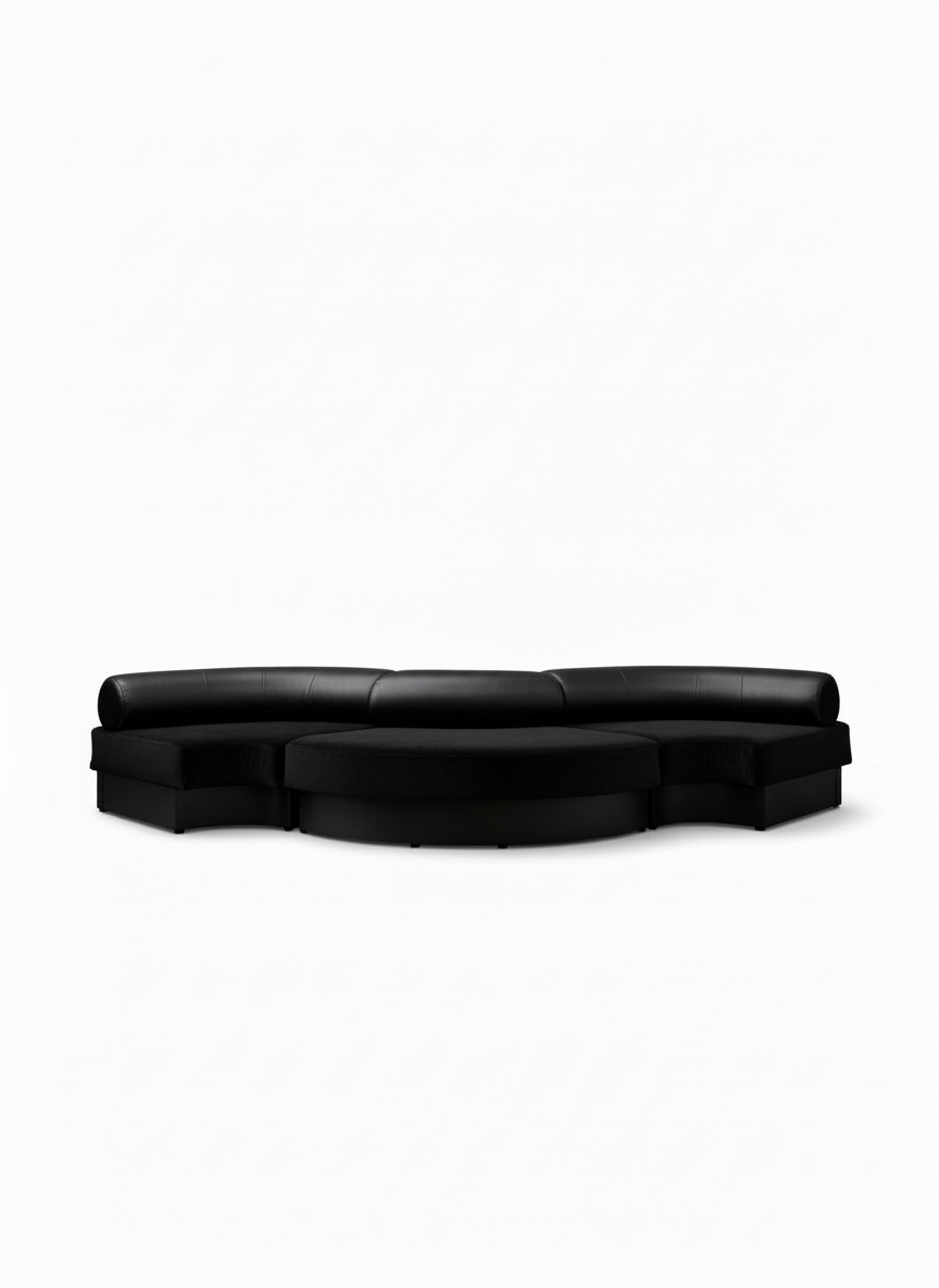 Bold S Shape Sofa Black Velvet Black Base