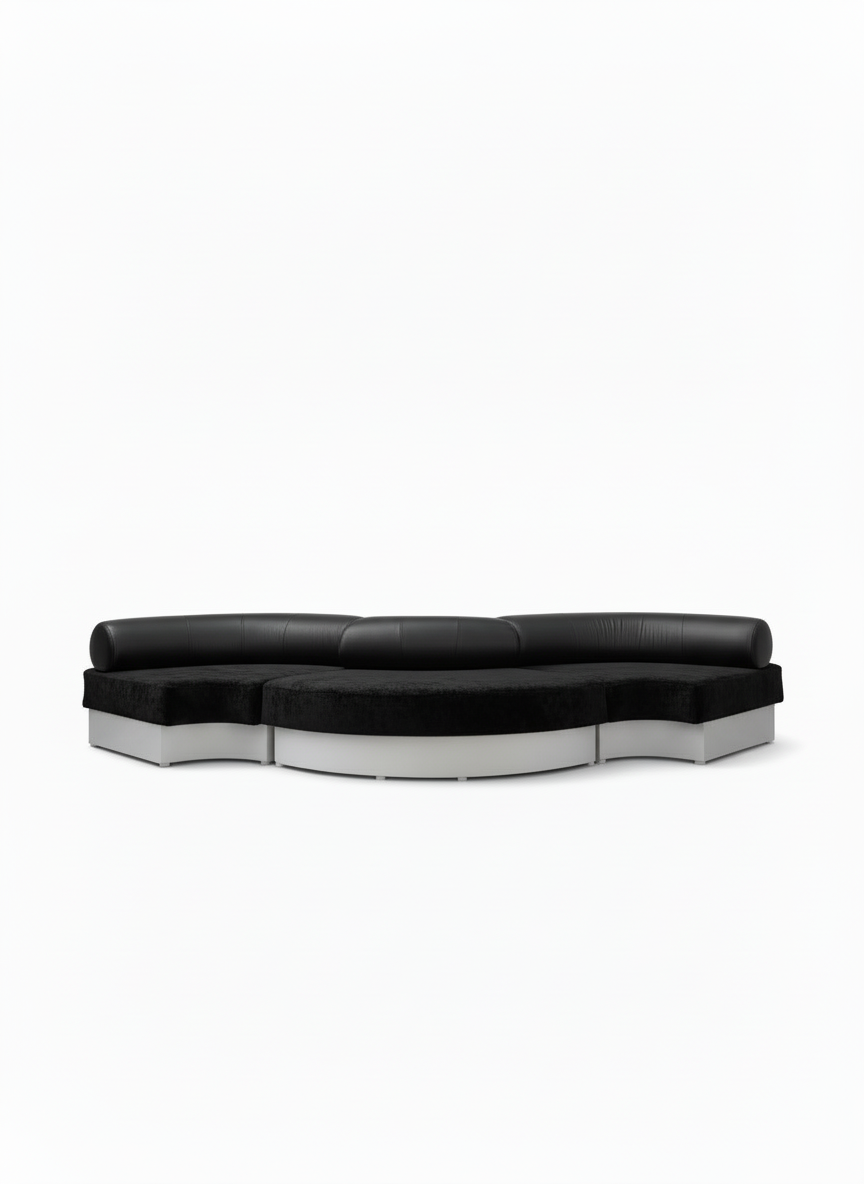 Bold S Shape Sofa Black White Base