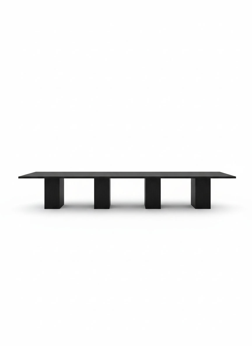 Black Boxed Dining Table - 2 Piece